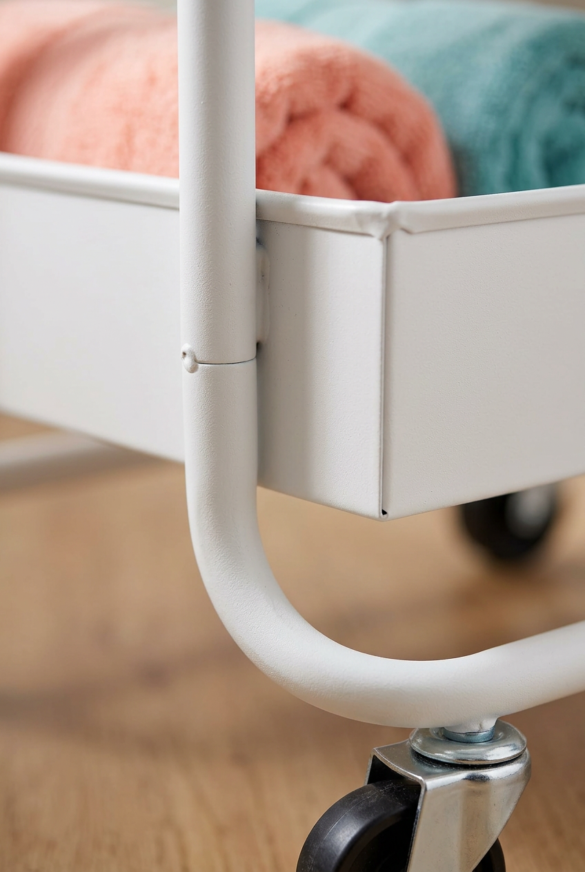 Slim Three-Tier Rolling Storage Cart — construction detail