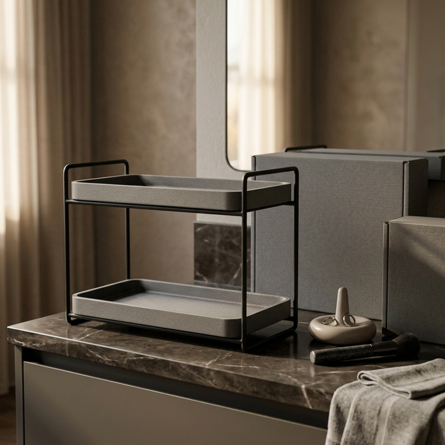 Black and graphite organizer lifestyle hero concept