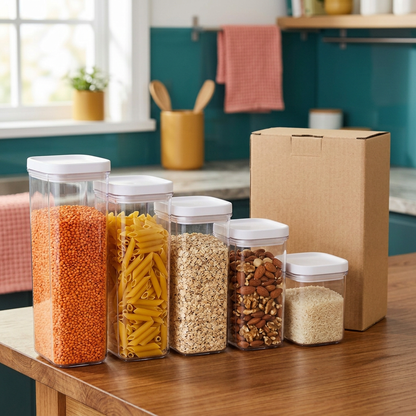 Stackable Clear Pantry Canister Set — alternate home view