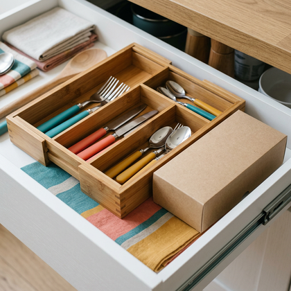 Expandable Bamboo Drawer Organizer